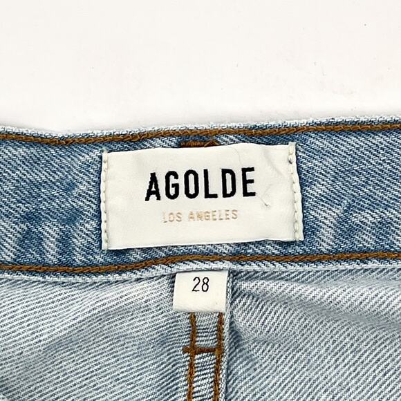AGOLDE Vida Split Seam Denim Shorts Women’s Size 28 Light Wash Casual - Picture 4 of 6